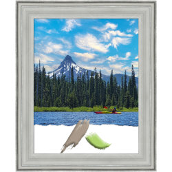 Amanti Art Wood Picture Frame, Opening Size 11" x 14", 17"H x 14"W x 1-1/2"D, Bel Volto Silver