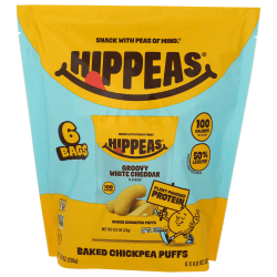 HIPPEAS Chickpea Puffs, White Cheddar, 0.8 Oz, Total Qty 72