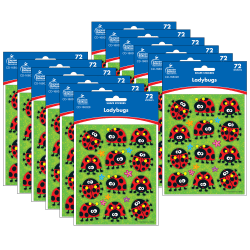Carson Dellosa Education Stickers, Ladybugs, 72 Stickers Per Pack, Set Of 12 Packs