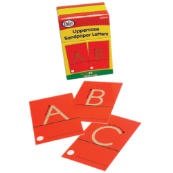 Didax Tactile Sandpaper Flashcards, Uppercase Letters, Grades K-1, Pack Of 26 Cards