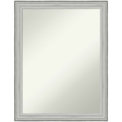 Amanti Art Non-Beveled Rectangle Framed Bathroom Wall Mirror, 27" x 21", Bel Volto Silver