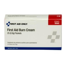 First Aid Only First Aid Burn Cream, 0.9g, Box Of 25 Packets