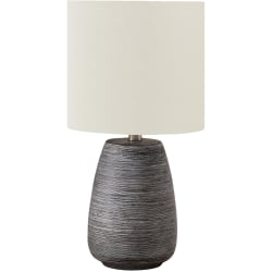 Monarch Specialties Ina Table Lamp, 19"H, Ivory/Gray
