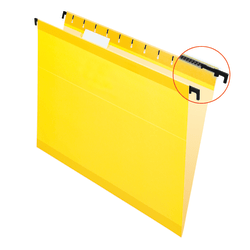 Pendaflex® SureHook™ Reinforced Hanging Folders, 1/5-Cut, Letter Size, Yellow, Box Of 20