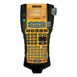 Dymo RhinoPRO 5200 Label Maker - Thermal Transfer - 8 Font Size - Label, Tape - 0.24" , 0.35" , 0.47" , 0.75" - LCD Screen - Yellow, Black - Handheld - Auto Power Off, Slip Resistant, Repeat Printing, Save Button, Recall Button, Hot Key - for Industry