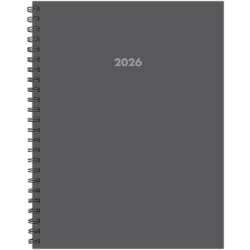 2026 Willow Creek Press Weekly/Monthly Softcover Planner, 8-1/2" x 11", Basic Gray, January To December, 57872