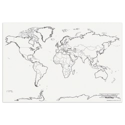Pacon® Learning Walls World Map, 48" x 72"
