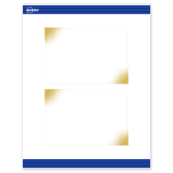 Avery® Printable Postcards With Sure Feed® Technology, 4" x 6", Matte White With Preprinted Gold-Blush Pattern, Pack Of 20