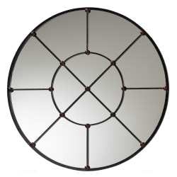 Baxton Studio Ohara Accent Wall Mirror, 36"H x 36"W x 5/8"D, Black