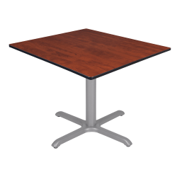 Regency Cain Square X-Base Breakroom Table, 29"H x 48"W x 48"D, Cherry/Gray