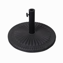 Flash Furniture Kona Universal Cement Patio Umbrella Base with Sunburst Patterned Weatherproof Plastic Polymer Coating, Black