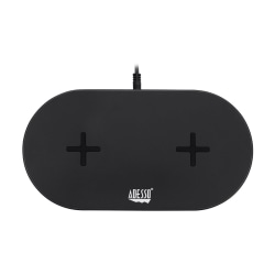 Adesso 15W Max Qi-Certified Dual 2-Coil Wireless Fast Charging Pad - 12 V DC Input - Overcharge Protection