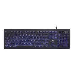 Adesso Large Print Illuminated Desktop Keyboard - Cable Connectivity - USB Interface - LED - 104 Key(s) - English (US) - AKB-139EB