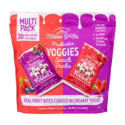 Nature's Garden Probiotic Yoggies Variety Snack Packs, 0.7 Oz, Case Of 30 Packs