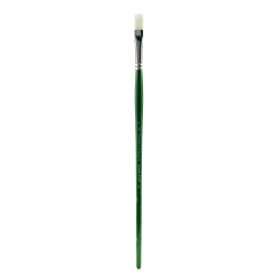 Princeton Oil And Acrylic Paint Brush 6100, Size 6, Flat Bristle, Syntheitc, Green