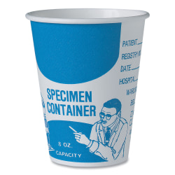 Solo Cup Paper Specimen Cups, 8 Oz, Blue/White, Sleeve Of 50 Cups, Carton Of 20 Sleeves
