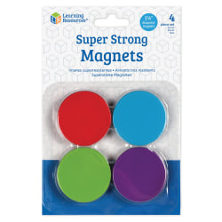 Learning Resources Super Strong Magnets, 1.5 Inch, Assorted, Set Of 4