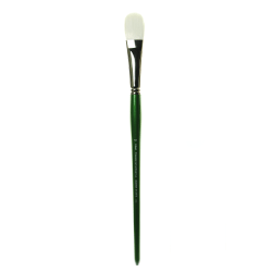 Princeton Synthetic Bristle Oil And Acrylic Paint Brush 6100, Size 12, Filbert Bristle, Synthetic, Green