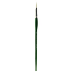 Princeton Synthetic Bristle Oil And Acrylic Paint Brush 6100, Size 8, Round Bristle, Synthetic, Green