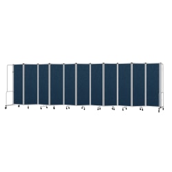 National Public Seating Room Divider, 11 Sections, 72"H x 256"W x 27"D, Blue/Gray
