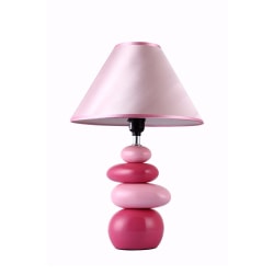 Simple Designs Shades Of Pink Ceramic Table Lamp, 17 5/8"H, Pink Shade/Pink Base