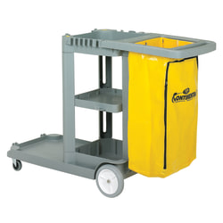 CMC Standard Janitorial Cleaning Cart, 38"H x 19 3/4"W x 56"D, Grey