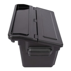 Luxor Outrigger Utility Cart Bins, 9"H x 14"W x 10-1/4", Black, Pack Of 2 Bins