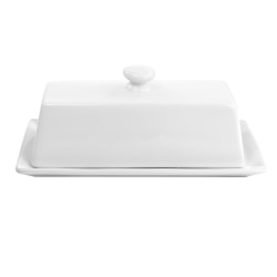 Martha Stewart Ceramic Butter Dish With Lid, White