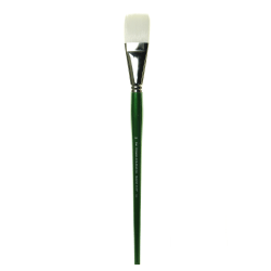 Princeton Synthetic Bristle Oil And Acrylic Paint Brush 6100, Size 16, Flat Bristle, Synthetic, Green