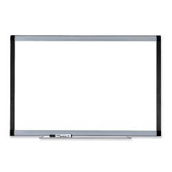 Lorell® Signature Series Magnetic Unframed Dry-Erase Whiteboard, 72" x 48", Ebony/Silver Metal Frame