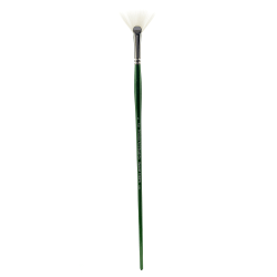 Princeton Synthetic Bristle Oil And Acrylic Paint Brush 6100, Size 6, Fan Bristle, Synthetic, Green