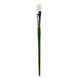 Princeton Synthetic Bristle Oil And Acrylic Paint Brush 6100, Size 12, Flat Bristle, Synthetic, Green