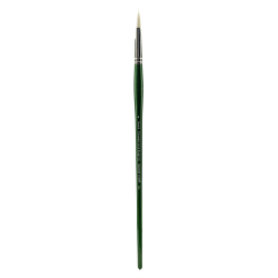 Princeton Synthetic Bristle Oil And Acrylic Paint Brush 6100, Size 6, Round Bristle, Synthetic, Green