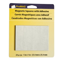 ProMAG Magnetic Squares, 1", Black/White, Pack Of 24