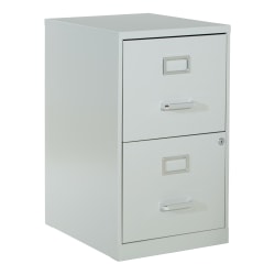 Office Star™ 20"D Vertical 2-Drawer Locking File Cabinet, Gray