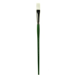 Princeton Synthetic Bristle Oil And Acrylic Paint Brush 6100, Size 10, Flat Bristle, Synthetic, Green