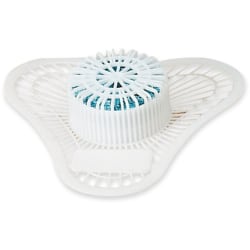 Big D Evergreen Fragrance Urinal Screen with Enzymes - Lasts up to 2000 Flushes - Non-para-Deodorizer - 12 / Carton - White, Blue