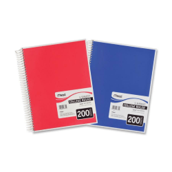 Mead® Wirebound Notebook, 8 1/2" x 11", 5 Subject, 200 Sheets, Assorted Colors