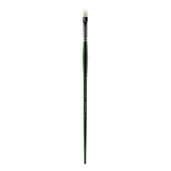 Princeton 6100 Synthetic Bristle Oil And Acrylic Paint Brush, Size 6, Bright Bristle, Synthetic, Green