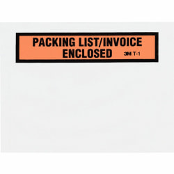 3M™ Self-Adhesive Packing List/Invoice Enclosed Envelopes, 5 1/2" x 4 1/2", Black/Red, Pack Of 1,000