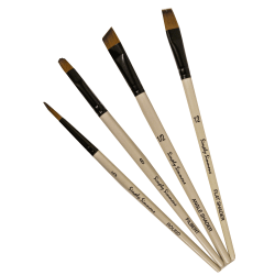 Robert Simmons Simply Simmons Value Paint Brush Set, Work Horse, Assorted Sizes, Assorted Bristles, White, Set Of 4