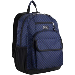 Fuel Basic Tech Backpack With 15.5" Laptop Pocket, Black And Navy Checker Plaid