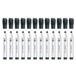 U Brands® Low-Odor Dry-Erase Markers, Chisel Point, Black, Pack Of 12 Markers