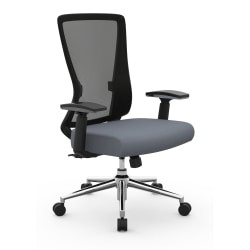 Realspace® Levari Faux Leather Mid-Back Task Chair, Gray/Black