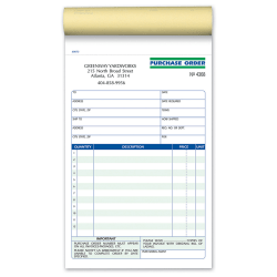 Custom Carbonless Business Forms, Pre-Formatted 3-Part Receipt Books, Purchase Order, White/Canary/Pink, 5 1/2" x 8", 50 Sets Per Book, Box Of 2