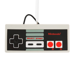 Hallmark Resin Christmas Ornament, 3-1/2" x 2-1/4" x 1/4", Nintendo Entertainment System Video Game Controller