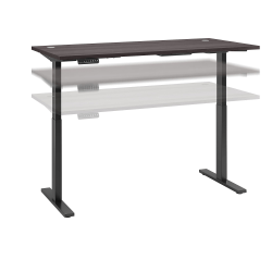 Bush Business Furniture Move 60 Series 72"W x 30"D Height Adjustable Standing Desk, Storm Gray/Black Base, Standard Delivery