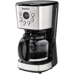 Starfrit® 12-Cup Programmable 900-Watt Drip Coffee Maker Machine, Stainless Steel & Black