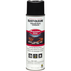 Rust-Oleum Industrial Choice M1800 System Water-Based Precision Line Inverted Marking Paint, 17 Oz, Black, Pack Of 12 Cans