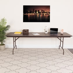 Flash Furniture Melamine Laminate Folding Banquet Table, 30"H x 30"W x 96"D, Mahogany